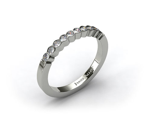 18k White Gold Bezel Set Diamond Wedding Ring
